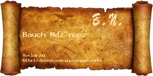 Bauch Nónusz névjegykártya